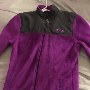 purple fila sport fleece jacket